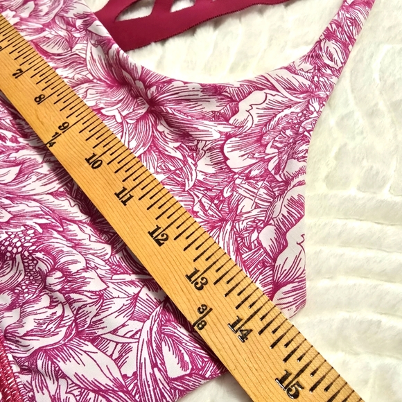 LULULEMON Mind Over Miles Bra Floral Bloom Star Ruby Size 8 - Picture 6 of 7